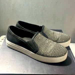 Sketcher platform slip on bling shoes